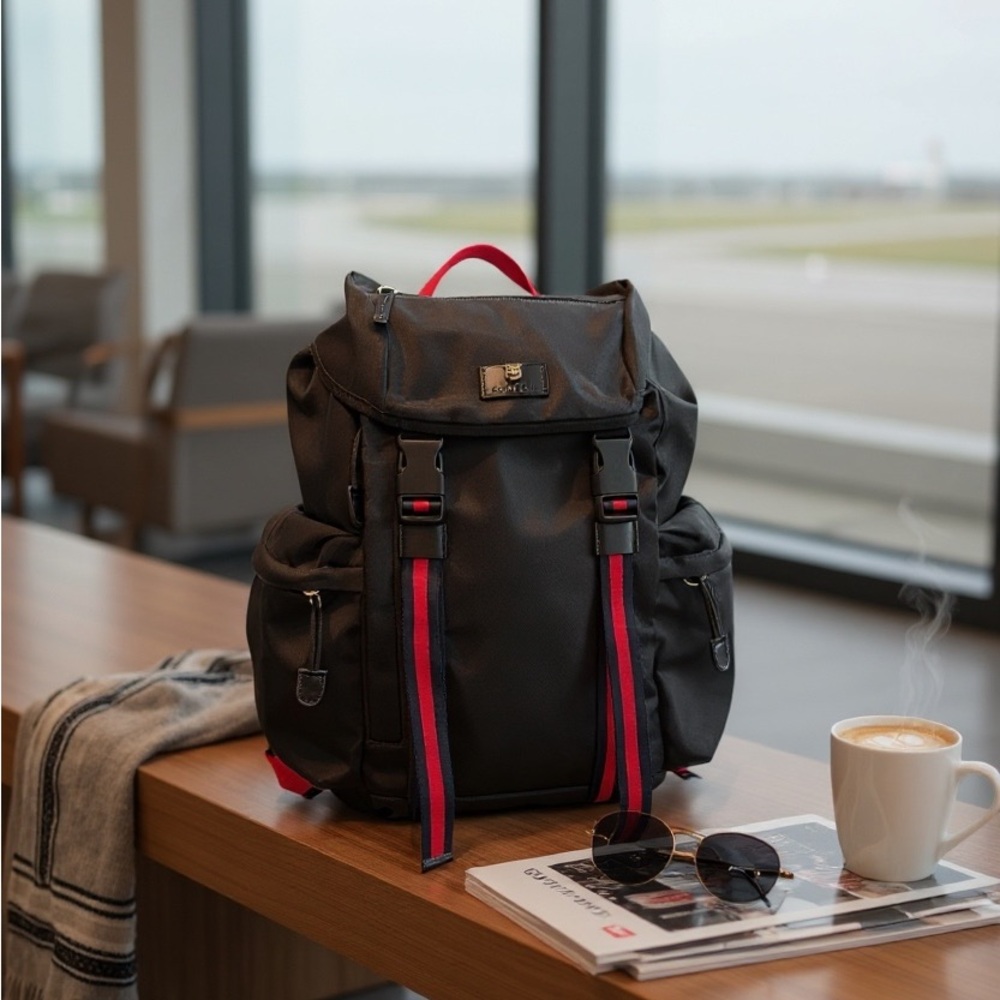 Mens Gucci Ophidia Large Black Canvas Back Pack
